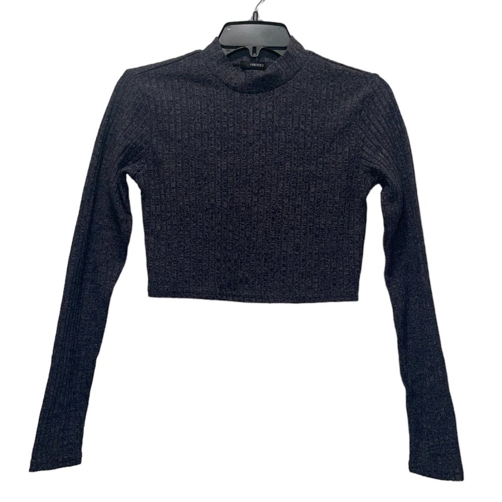F21 Women's  Long Sleeves Crop Top Sweater